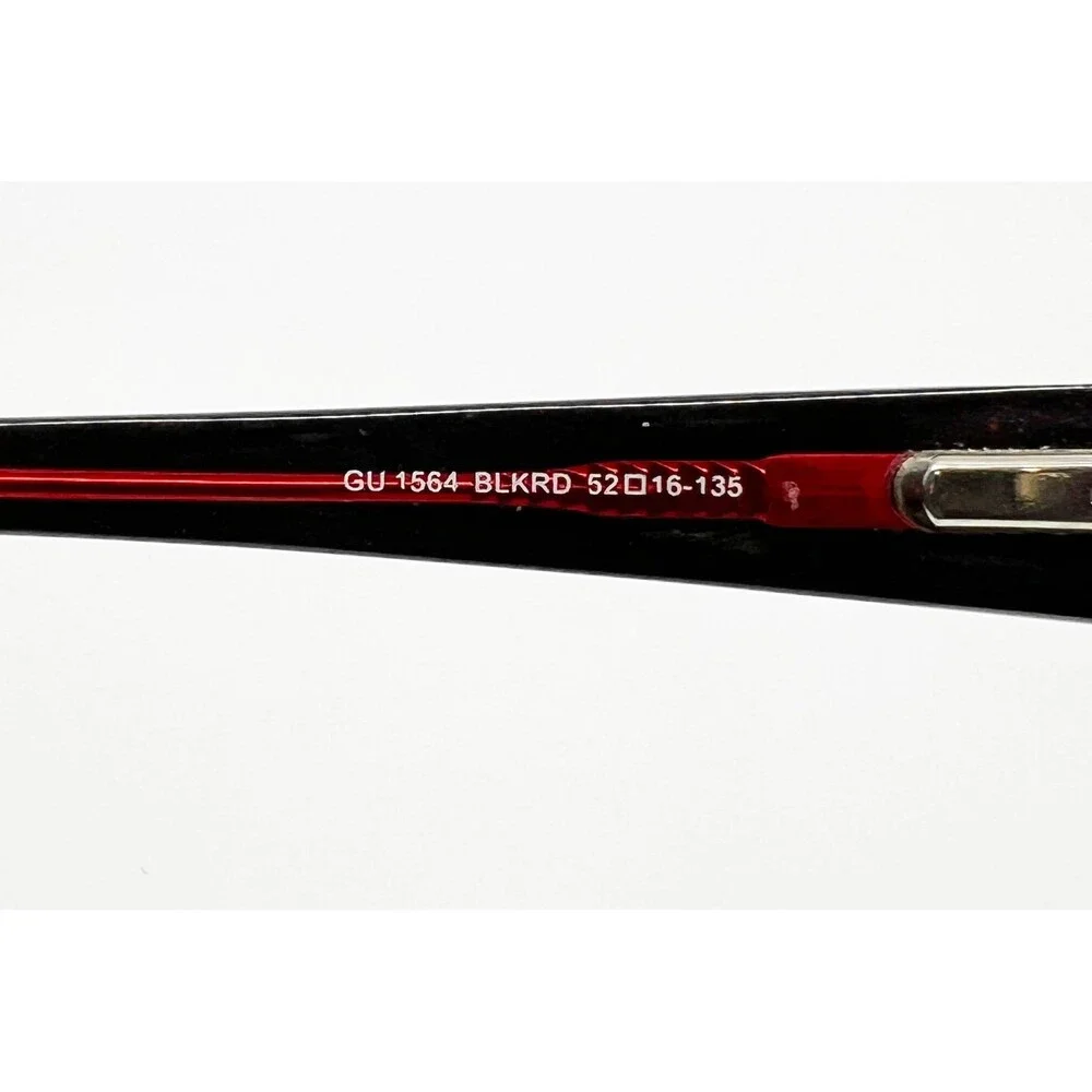 Guess Eyeglasses Frames Womens Black Red GU 1564 BLKRD Rhinestone 52-16-135